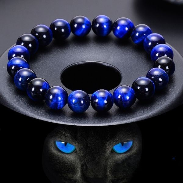 Natural Blue Tiger Eye Stone Bracelet For Good Luck