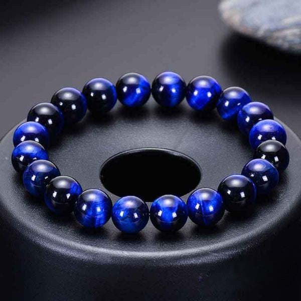 Natural Blue Tiger Eye Stone Bracelet For Good Luck