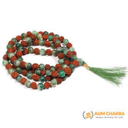 Natural Rudrakasha & Moss Agate Japa Mala
