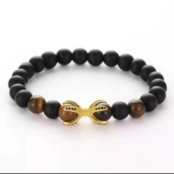 Natural Tiger Eye & Matt Agate Protection Bracelet