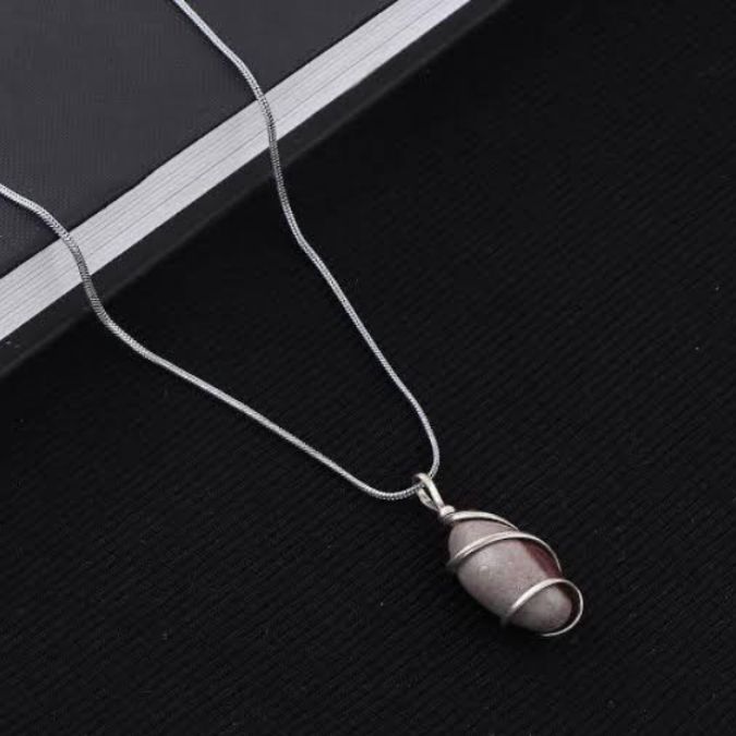 Natural Narmadeshwar Shivling Goodluck Wealth Charm Pendant With Chain