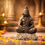 Natural Pyrite Geode Lord Shiva Idol