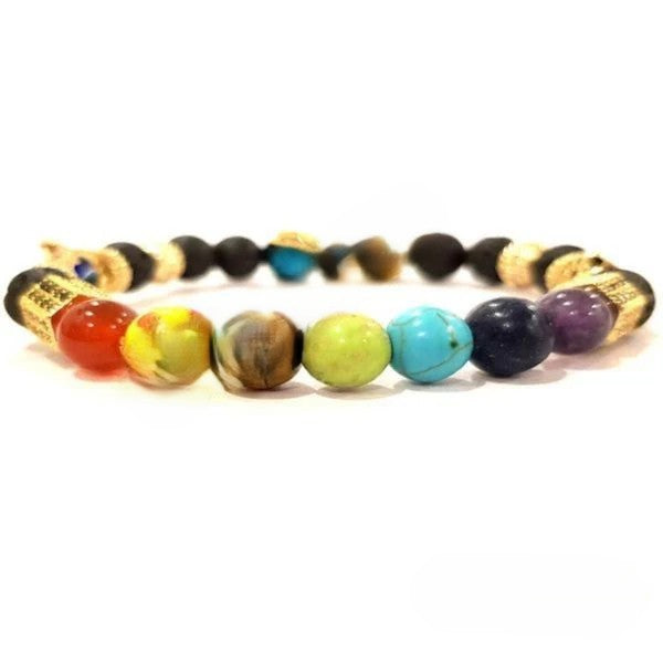 Natural 7 Chakra Stone Yantra Wealth Bracelet