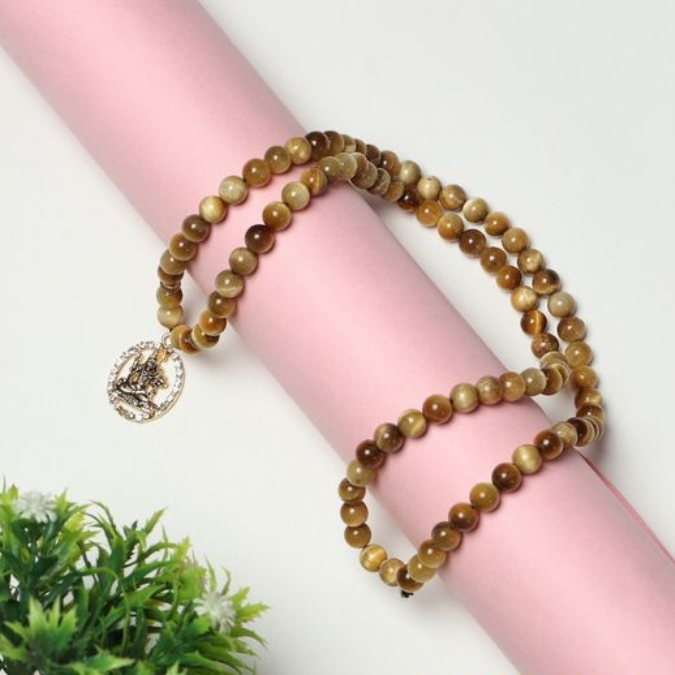 Natural Golden Tiger Eye With God Shiva Pendant