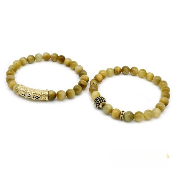 Natural Golden Tiger Eye Stone Charm Bracelet