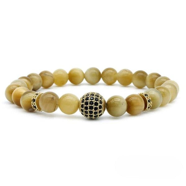 Natural Golden Tiger Eye Stone Charm Bracelet