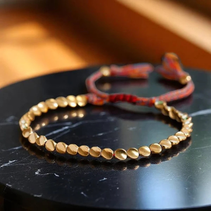 Natural Handmade Tibet Copper Bead Wealth Bracelet