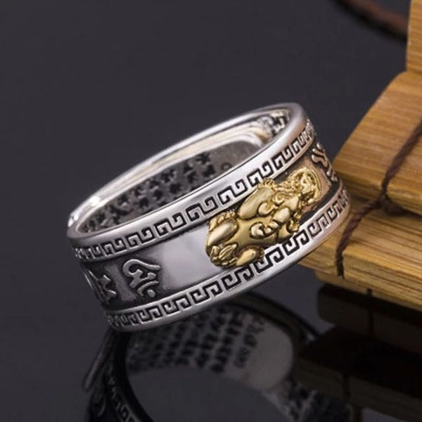 Fengshui Pixiu God Wealth Mantra Authentic Ring